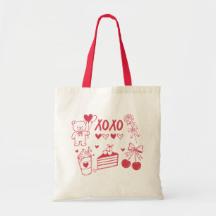 Preppy Valentinstag XOXO Süße Coquette-Ästhetik Tragetasche
