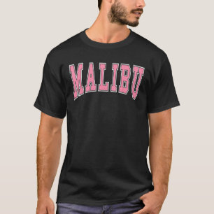 Preppy Varsity Pink Malibu California for Women Te T-Shirt