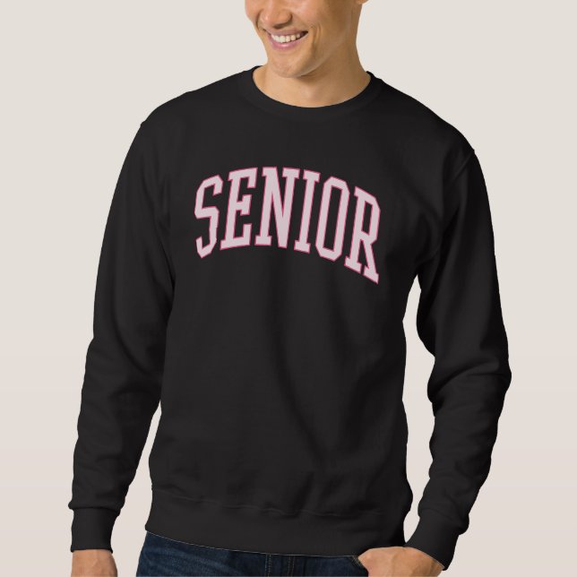 Preppy Varsity Pink Senior Graduation Sweatshirt (Vorderseite)