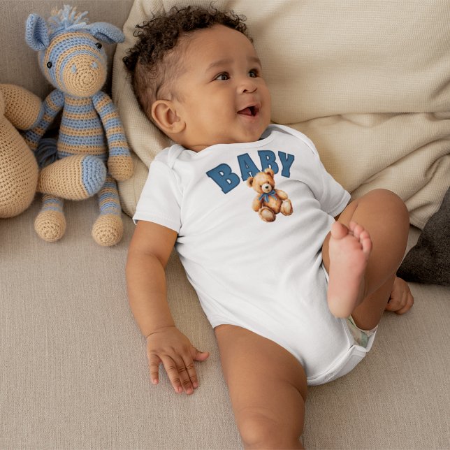 Preppy Varsity Teddy Bear Baby Strampler (Preppy Varsity Teddy Bear Baby Bodysuit)
