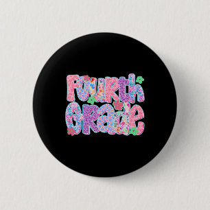 Preppy-Vierte-Klasse-Zurück-zur-Schule-Lehrer-Mädc Button
