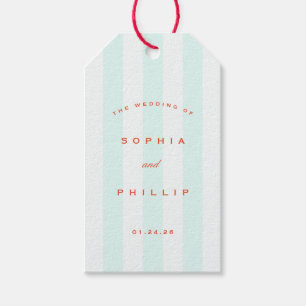 Preppy Vintag Stripes-Gastgeschenk Hochzeit Geschenkanhänger