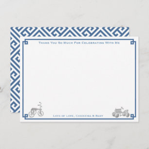 Preppy Vintag Toys Boy Baby Dusche Party Dankeskarte