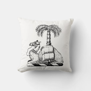 Preppy-Wappenkamel-Palmenbaum-Wappen Kissen