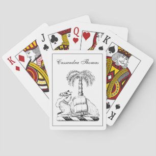 Preppy-Wappenkamel-Palmenbaum-Wappen Spielkarten