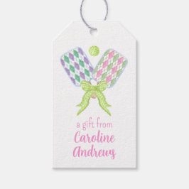 Preppy Wassercolor Raute Pickleball Paddle Geschenkanhänger