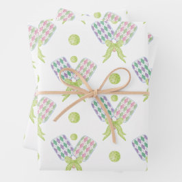 Preppy Wassercolor Raute Pickleball Paddle Geschenkpapier Set