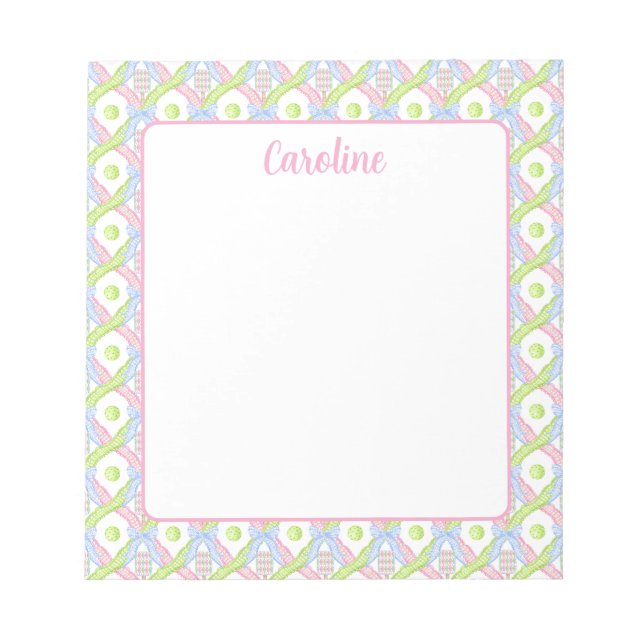 Preppy Wassercolor Raute Pickleball Paddle Notizblock (Vorderseite)