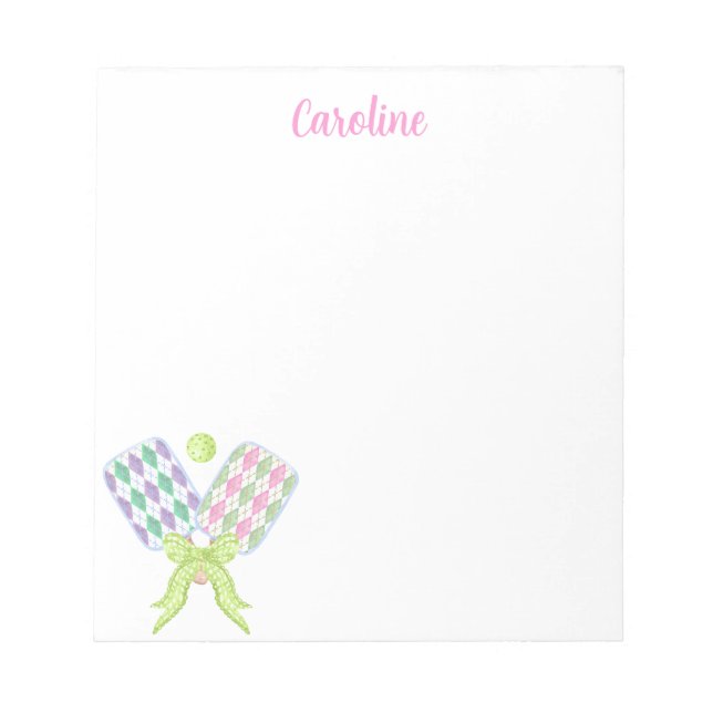 Preppy Wassercolor Raute Pickleball Paddle Notizblock (Vorderseite)