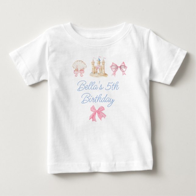Preppy Watercolor Beach Party Baby T-shirt (Vorderseite)