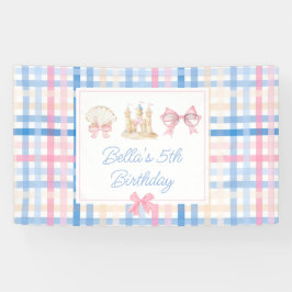 Preppy Watercolor Beach Party Banner