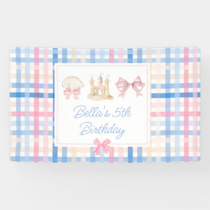 Preppy Watercolor Beach Party Banner