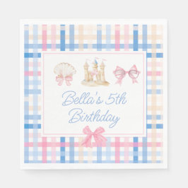 Preppy Watercolor Beach Party Serviette