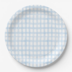 Preppy Watercolor Blue Gingham Pappteller