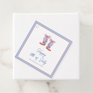 Preppy Watercolor Bows 4th Of July Invitation Geschenkanhänger