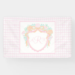 Preppy Watercolor Fall Wappen Geburtstag Vinyl Ban Banner
