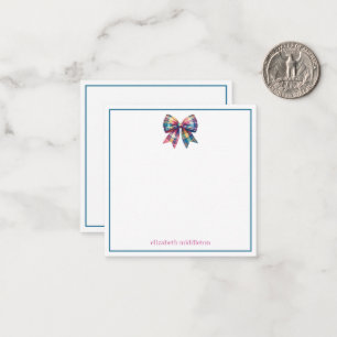 Preppy Watercolor Kariert Bogen Personalisiert Mitteilungskarte