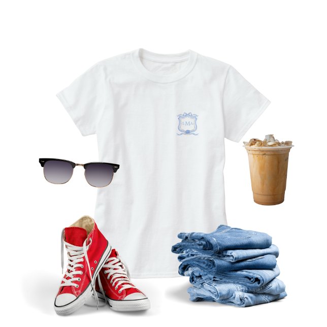 Preppy Wedgewood Monogram Abschluss T-Shirt (Von Creator hochgeladen)