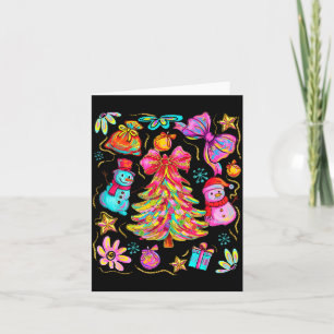 Preppy Weihnachten Coquette Schleife Spitze Fröhli Karte