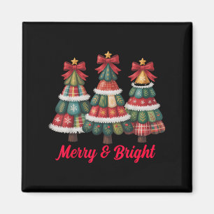 Preppy Weihnachten Coquette Schleife Spitze Fröhli Magnet