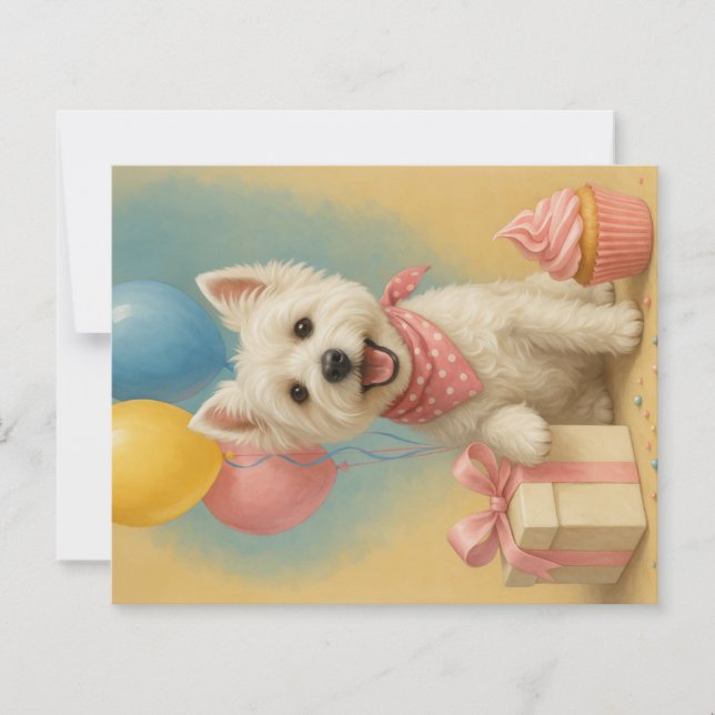 Preppy Westie Birthday Card (Vorderseite)