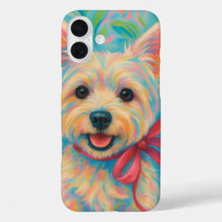Preppy Westie iPhone 16 Plus Hülle