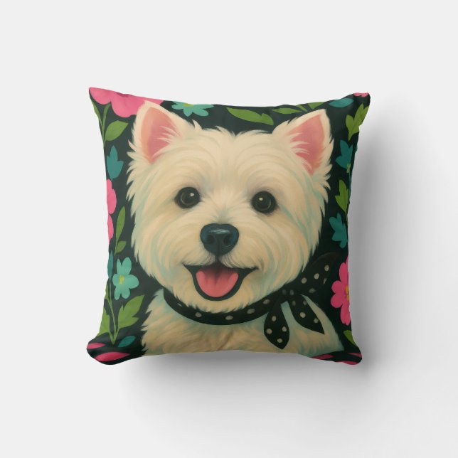 Preppy Westie Kissen (Vorderseite)