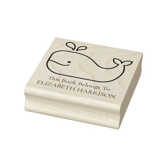 Preppy Whale Personalisiert Gummistempel (Stempel)