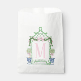 Preppy Wreath mit Pink Gingham Bow | Babyparty Geschenktütchen