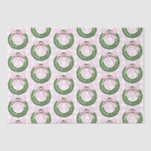 Preppy Wreath mit Pink Gingham Bow Seidenpapier