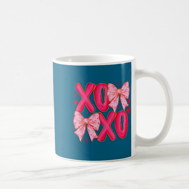 Preppy Xoxo Coquette Bow Hearts Valentine's Day Wo Kaffeetasse (Rechts)