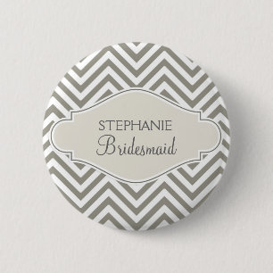 Preppy Zickzack Streifen-moderner mit Monogramm Button