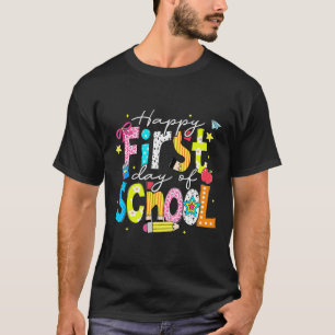 Preppy Zurück zur Schule Glücklicher erster Schult T-Shirt