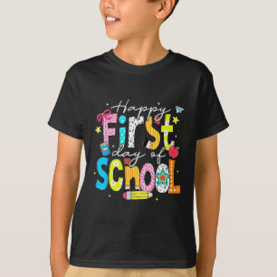 Preppy Zurück zur Schule Glücklicher erster Schult T-Shirt