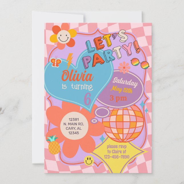 Preppy zwischen 10 erwachsenen Geburtstag einladen Einladung (Vorderseite)