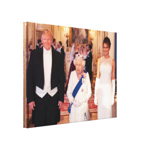 Pres u. 1. Dame Trump With Queen Elizabeth II Leinwanddruck