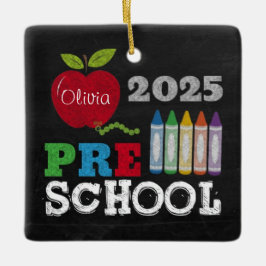 Preschool 2025 Chalkboard Name Ornament