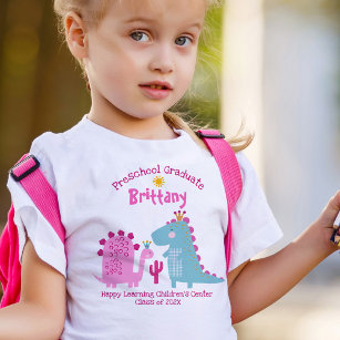 Preschool Girl Abschluss Dinosaur Individuelle Nam Kleinkind T-shirt