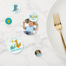 Preschool Graduation Blue Dinosaur Boy 2 Photo Fun Konfetti