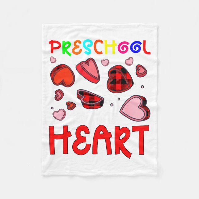 Preschool Has My Heart Valentines Hearts Teacher  Fleecedecke (Vorderseite)