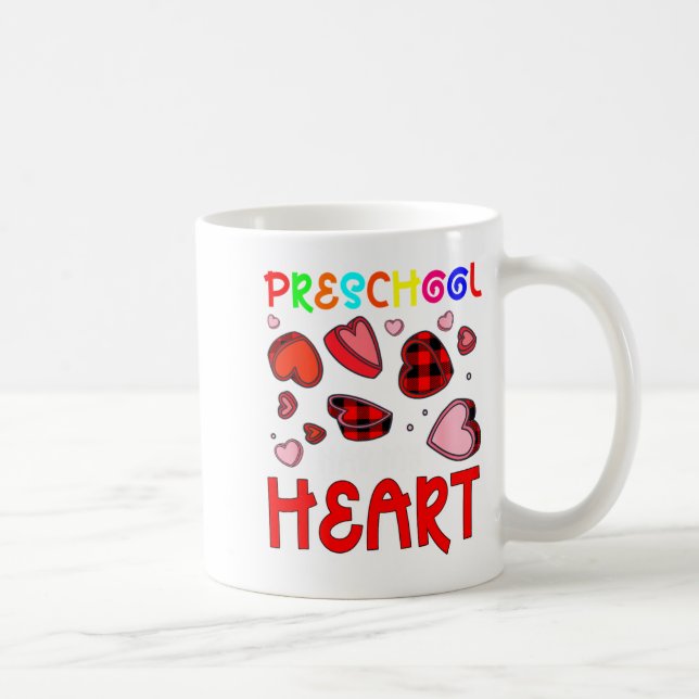 Preschool Has My Heart Valentines Hearts Teacher  Kaffeetasse (Rechts)