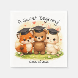 Preschool Kindergarten Fox Bear Bunny Party Serviette