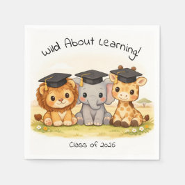 Preschool Kindergarten Lion Elephant Giraffe Party Serviette