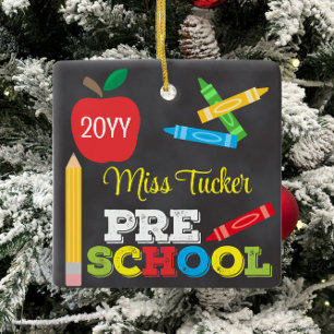 Preschool-Lehrer Keepake Chalkboard farbenfroh Keramikornament