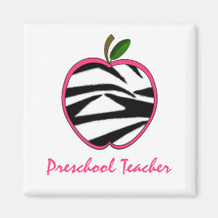 Preschool-Lehrer Zebra Print Apple Magnet