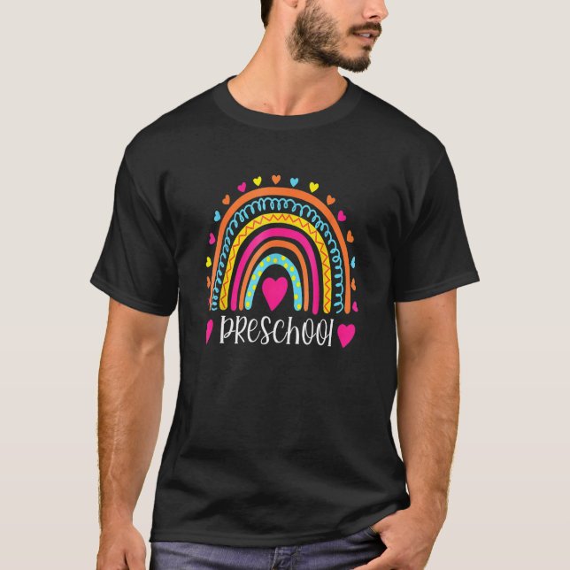 Preschool Rainbow Back To School Pre K Squad Teach T-Shirt (Vorderseite)