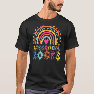 PreSchool Rocks Rainbow Girls Boys Teacher Hallo P T-Shirt