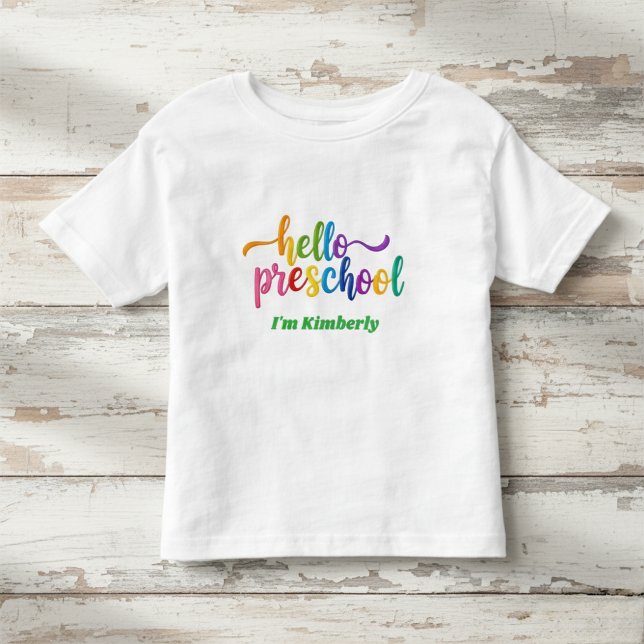Preschool Shirt, Hello Preschool, First Day  Kleinkind T-shirt (Von Creator hochgeladen)