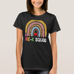 Preschool Squad Lehrerin Regenbogen T-Shirt