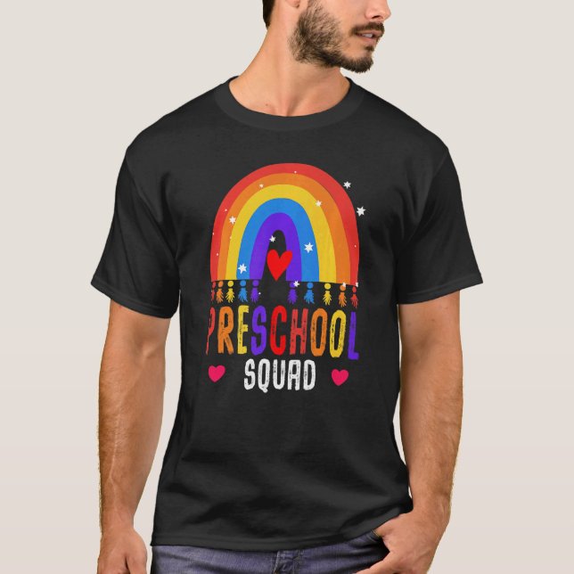 Preschool Squad Lehrerin zurück zur App für Schulg T-Shirt (Vorderseite)